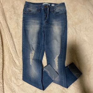 YMI Wanna Betta Butt Distressed Skinny Jeans